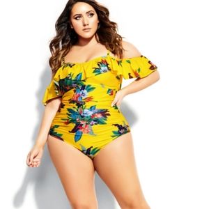 City Chic Lemonade print one piece